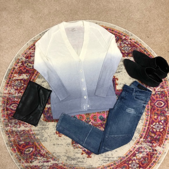 LOFT Sweaters - 💖Lavender & Cream Ombré Loft Cardigan SZ SM💖